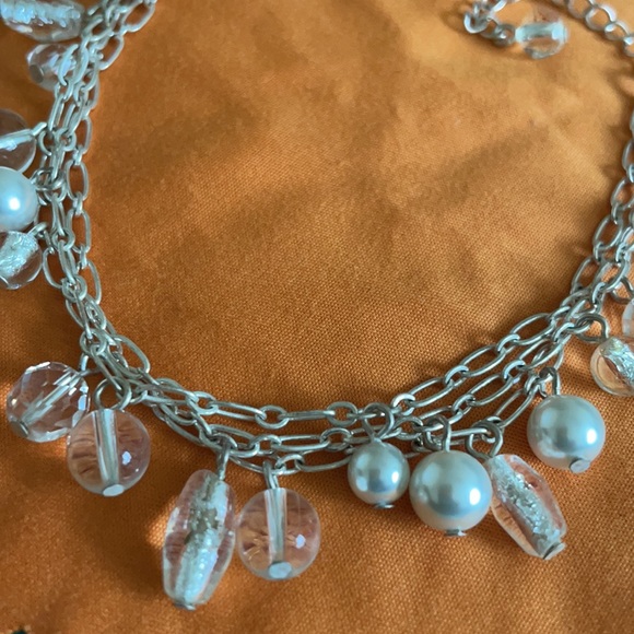 WHBM silver and pearl multi row dangling bracelet - Picture 2 of 3